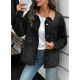 thumbnail image 4 of Eytino Jean Jacket for Women Denim Jackets with Contrast Trim Long Sleeve Button Down Jean Coat with Pockets Outerwear, 4 of 9