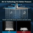 thumbnail image 5 of 12'' Rainfall Shower Head Combo, Brushed Nickel High Pressure Shower Heads with Flexible Curved Arm & 4-Setting Handheld Sprayer, 60'' Hose, Stainless Steel, 5 of 6