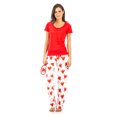 thumbnail image 1 of Ashford & Brooks Women's Short Sleeve Cotton Top Fleece Pants Pajama Set, 1 of 5