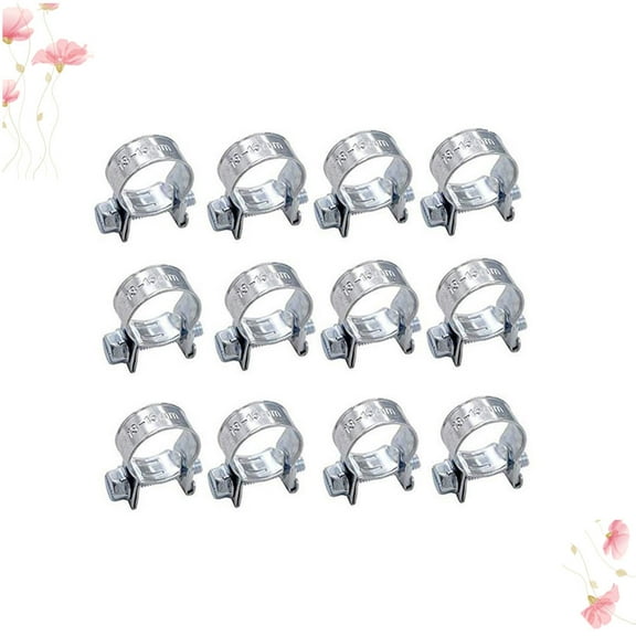 WESIEVYA 12Pcs Hose Clamps Adjustable for Small Engines Silver Stainless Steel