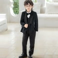 thumbnail image 5 of KyCheLot Boys 4 Piece Outfit Formal Lapel Jacket Long Sleeve Dress Shirts and Suit Pants with Bow Tie Wedding 1-13Years, 5 of 7