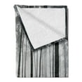 thumbnail image 2 of Forest Soft Flannel Fleece Throw Blanket, Fantasy Woodland Under Fog Trees Jungle Bushes Contrast Colors, Cozy Plush for Indoor and Outdoor Use, 60" x 80", Pale Grey Black and Red, by Ambesonne, 2 of 5