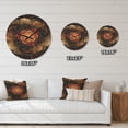 thumbnail image 4 of Designart 'Red Dark Gold Fractal Flower Pattern ' Modern Wood Wall Clock, 4 of 5