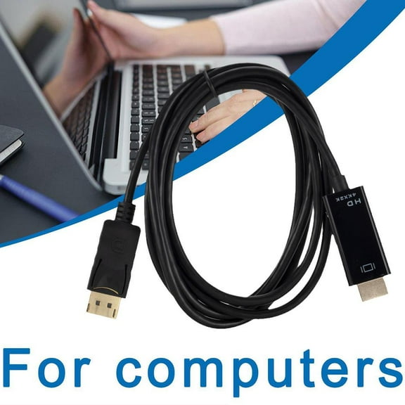 QHUDLV 4K DisplayPort to HDMI Cable,Video Audio Adapter,Computer Laptop