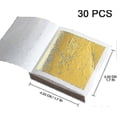 thumbnail image 2 of Edible 24k Gold Foil Leaf Sheets, 30 Sheets Real Gold Leaf Leafing Sheets Foil Paper For Cake Chocolates Decorating Bakery Pastry Cooking Beauty Routi, 2 of 5