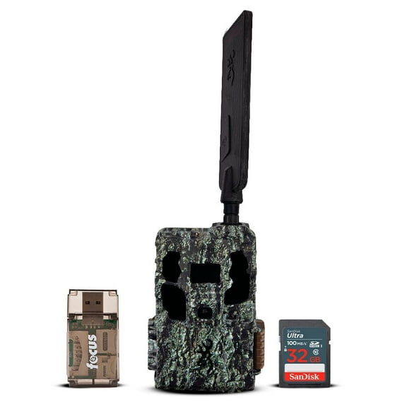 Browning Trail Camera Defender Pro Scout Max HD Cellular Trail Camera with Smart IR Video Bundle with 32GB Ultra SDHC UHS-I Memory Card and High Speed USB 2.0 Card Reader (3 Items)
