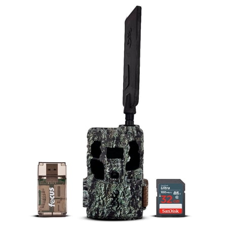 Browning Trail Camera Defender Pro Scout Max HD Cellular Trail Camera with Smart IR Video Bundle with 32GB Ultra SDHC UHS-I Memory Card and High Speed USB 2.0 Card Reader (3 Items)