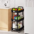 thumbnail image 4 of Carrito de almacenamiento Lainesia de 3 niveles con ruedas bloqueables, negro, 4 of 8