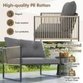 thumbnail image 6 of Costway 4 PCS Patio Furniture Set PE Rattan Conversation Sofa Set with Thick Cushions, 6 of 10