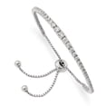 thumbnail image 1 of Sterling Silver Rhodium-Plated CZ 5-9 in. Adjustable Bracelet - Polished, 1 of 1