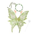 thumbnail image 1 of Alas de hada para adultos y niños, ligeras, accesorios para disfraz de Halloween, vestido elegante Verde, 1 of 8