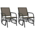 thumbnail image 4 of vidaXL Garden Glider Chairs 2 pcs Brown 24"x29.9"x34.3" Textilene&Steel, 4 of 14