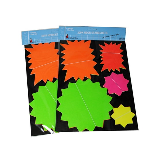Lot of 120 Neon Starburst Bright Sign Tags Price Sale
