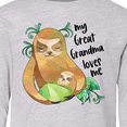 thumbnail image 4 of Inktastic My Great Grandma Loves Me Cute Sloth and Baby Long Sleeve Youth T-Shirt, 4 of 5