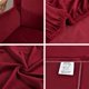 thumbnail image 3 of Nvzi juegos de fundas elásticas de terciopelo para sofá de orejas, color liso, protector de muebles suave con parte inferior elástica, color rojo vino, 3 of 4
