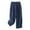Navy, variant on VEKDONE Cotton Linen Straight Trousers for Women High Waisted Button Long Pants with Pockets Solid Color Baggy Pleated Lounge Pants Navy XXL