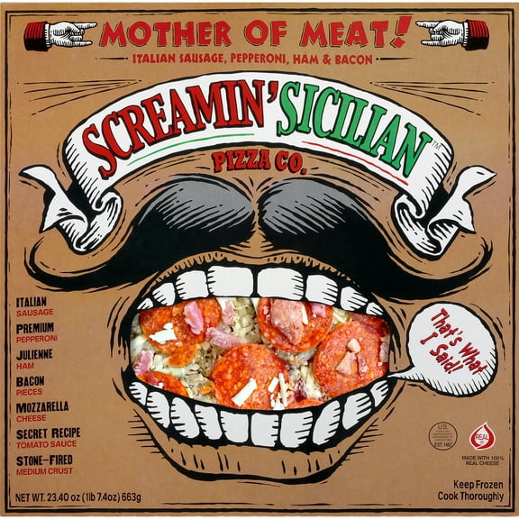 Screamin' Sicilian Original Pizzeria Crust Mother of Meat Frozen Pizza, 23.4 oz
