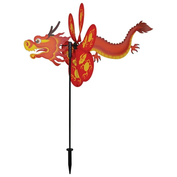 In the Breeze 2689 — 12-Inch Dragon Spinner — Colorful Wind Spinner for your Yard and Garden