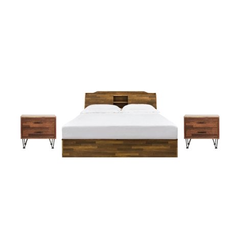 Contemporary Walnut Queen Bedroom Set by Acme Hestia BD00542Q-3pcs