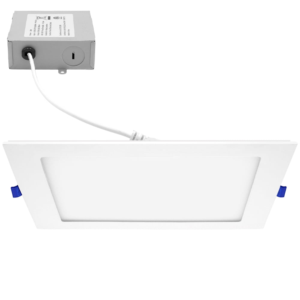 Maxxima 8 in. 4000K Slim Square Recessed LED Downlight, Canless IC Rated, 1400 Lumens, Neutral White