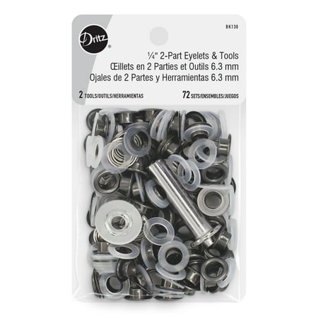 UPC: 0072879302196 | Dritz 1/4 2-Part Eyelets & Tools Gray 72 Sets
