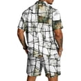 thumbnail image 6 of Men's Retro Matching Set Summer Beach 2 Piece Outfits Button Down Shirts and Shorts Vacation Outfits, 6 of 6