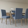 thumbnail image 5 of No. 918 Sparta 2-Pack Houndstooth Textured Stretch Fit Elastic Dining Chair Cover Pair, Denim Blue, 5 of 8