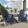 thumbnail image 3 of Polytrends  Laguna Hdpe All Weather Outdoor Patio Foldable Adirondack Chairs With Ottomans (5-Piece Set) Navy Blue, 3 of 5