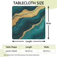 thumbnail image 2 of Teal Marble Gold Line Pattern Square Fitted Tablecloth with Elastic Edge,Square Table Cover,Washable Elastic Table Cover for Home Kitchen Party Decor 36"x36", 2 of 6