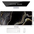 thumbnail image 4 of Desk Pad, XL Extended Large Gaming Mouse Pad 31.5 x 11.8 Inch, Waterproof Mousepad with Stitched Edges, Non-Slip Computer Keyboard Laptop Mat for Women Men Office Work, Black Gold River, 4 of 6