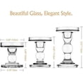 thumbnail image 4 of 3 Pcs Glass Candle Holders for Pillar & Taper Candle Elegant Crystal Candlesticks Home Décor, 4 of 4