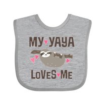 Inktastic My Yaya Loves Me Sloth Girls Baby Bib