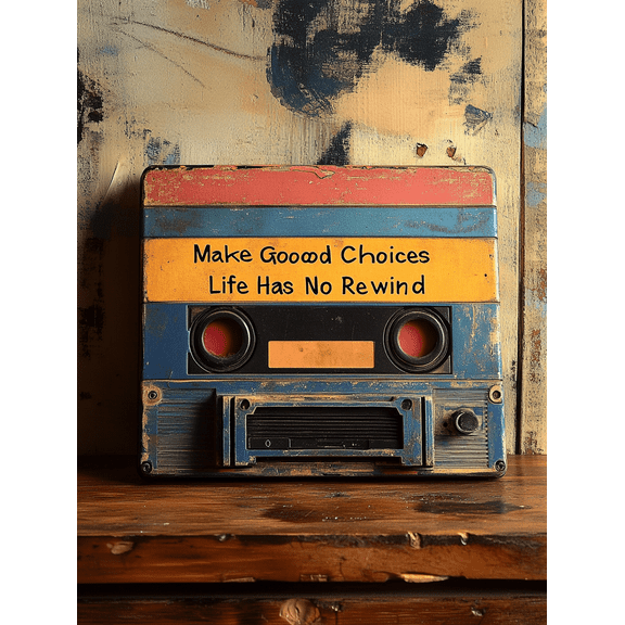 Vintage Cassette Tape Wall Art Canvas Painting， Suitable for Living Room， Bedroom， Office， Studio， and Hallway Decoration.