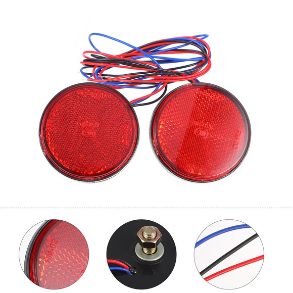 unbranded 2Ud LED Brake Stop Light Para Motocicleta Con Reflector Trasero En Plástico Duradero Multicolor