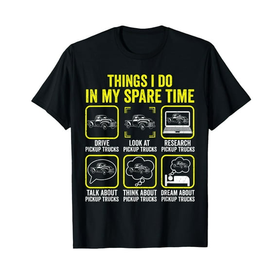 Things I Do In My Spare Time Pickup Trucks Driver Retro T-Shirt