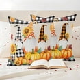 thumbnail image 3 of Orange Fall Pumpkins Outdoor Waterproof Pillow Covers, Gnomes Sunflowers Vintage Farm Check Decorative Square Throw Pillowcase Sofa Cushion Sham for Patio/Couch/Chair, 20"x20" 2 Pack, 3 of 8