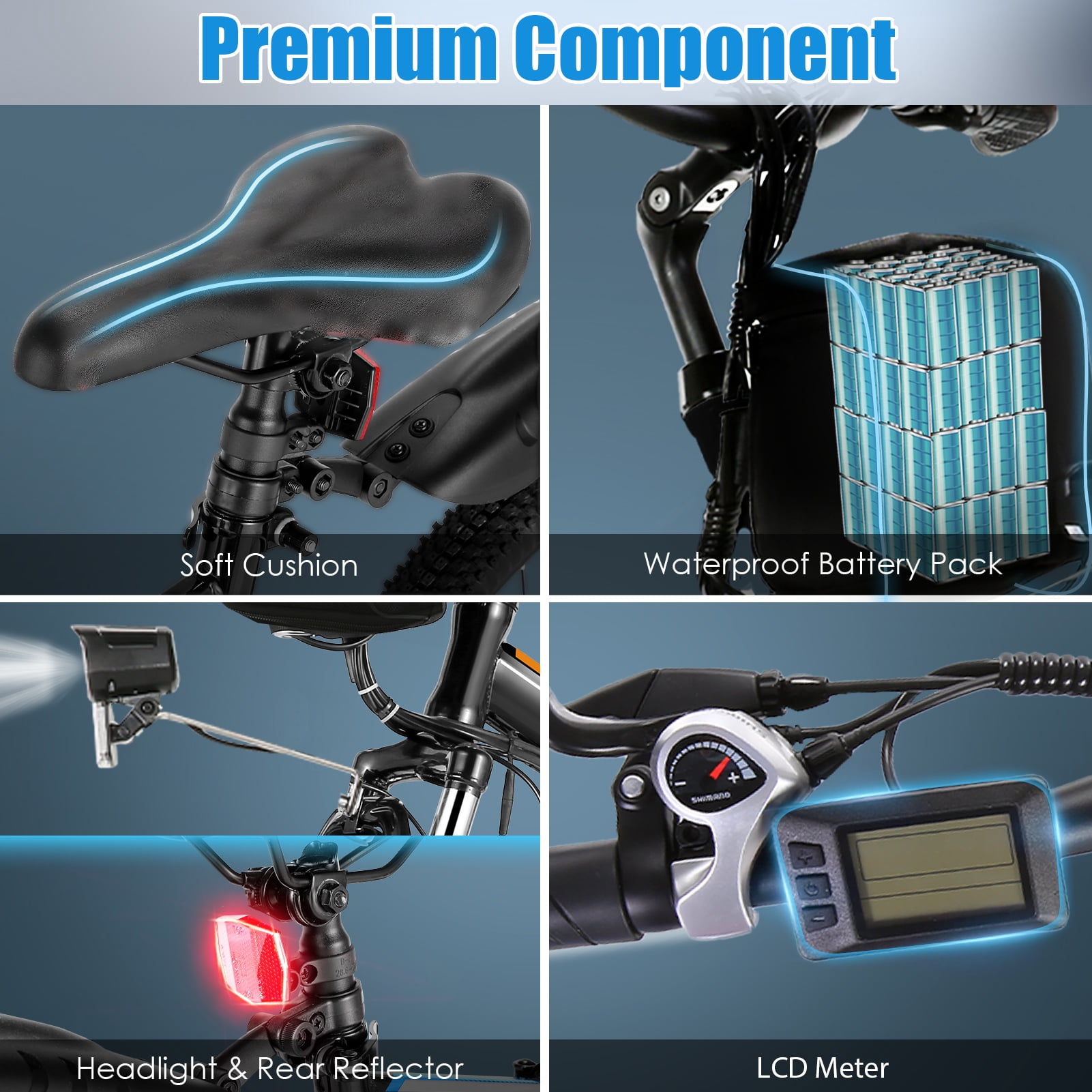 Elifine 26" Folding Electric Bike for Adults, 22Mph, 500W Electric Mountain Bike, 21 Speed, Full Suspension, 48V Foldable Ebike 7.8Ah Lithium-Ion Battery Electric Mountain Bicycle, UL2849