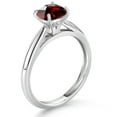 thumbnail image 3 of Gem Stone King 10K White Gold Red Garnet Solitaire Engagement Ring for Women (0.95 Cttw, Gemstone January Birthstone, Cushion Checkerboard 6MM), 3 of 4
