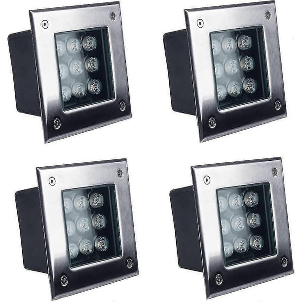 Outdoor Square Led Recessed Floor Lamp Stainless Steel Ip67 Waterproof Led Floor Spotlight - 6000k White Light