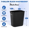 thumbnail image 4 of Plastic Prince 28 Quart Trash Can, Black Plastic Rectangular 7 Gallon Wastebasket for Kitchen Bathroom Office, 28 qt Garbage Can Fits Under Desk Cabinet Sink, 4 of 9