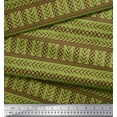thumbnail image 2 of Soimoi Green Rayon Fabric Aztec Geometric Printed Fabric 1 Yard 42 Inch Wide, 2 of 3
