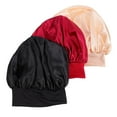 thumbnail image 2 of Zcyifa sleep caps 3Pcs Double Layer Plain Color Nightcaps Sleeping Caps Elastic Bonnet Hats, 2 of 4