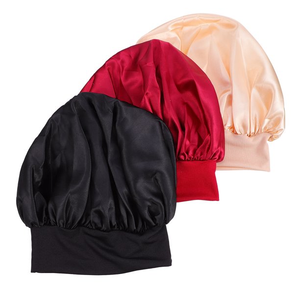 3 unids Doble Capa Color Plazo Nightcaps Caps de dormir Gorros Elásticos Bonnet Sombreros