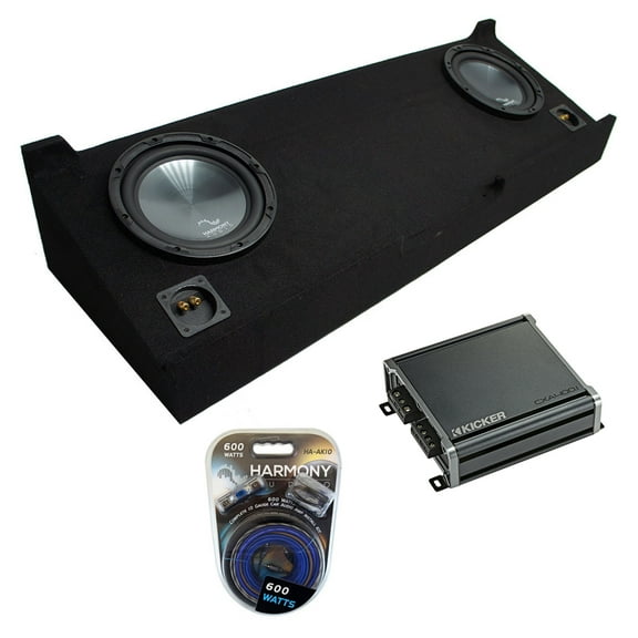 2007-2013 Chevy Silverado Crew Cab Truck Harmony R104 Dual 10" Sub Box & CXA4001