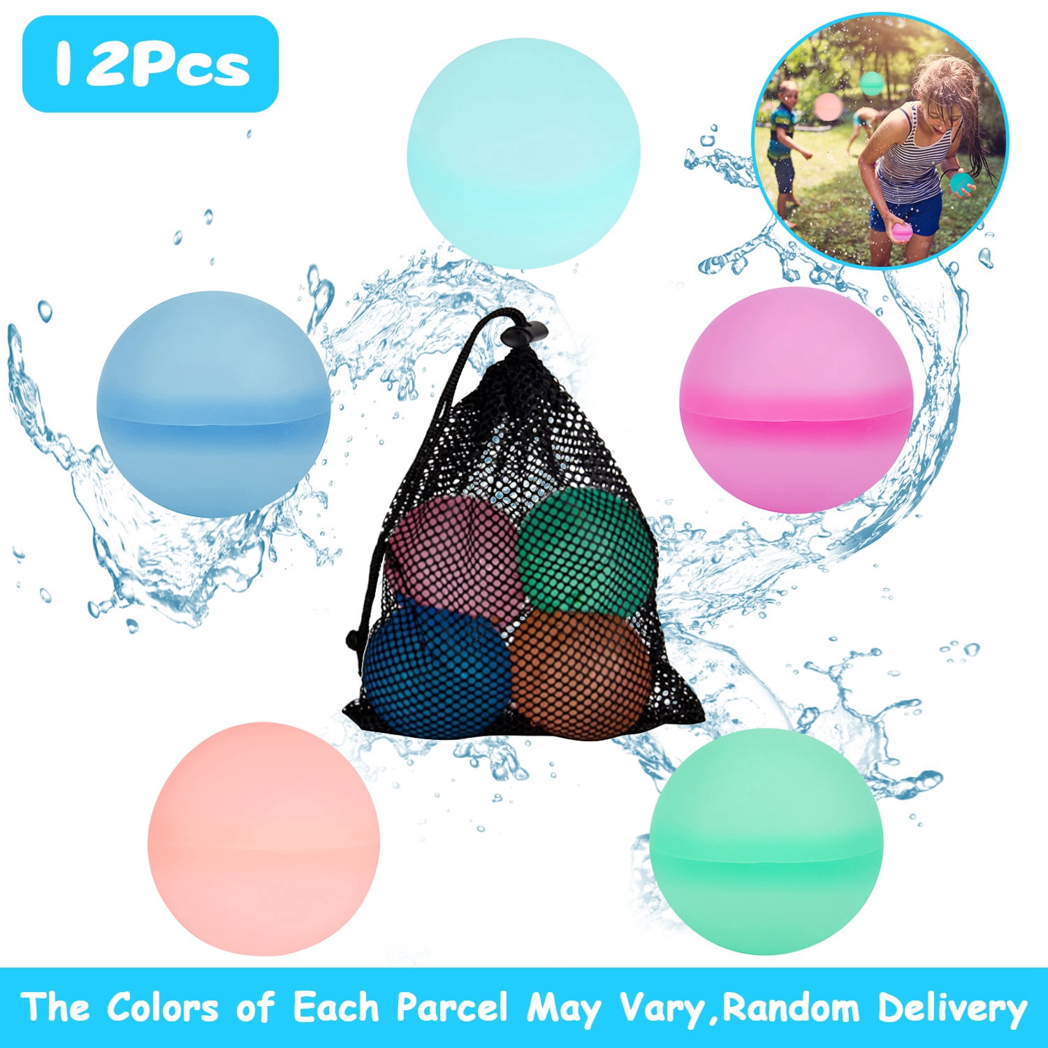 Water Games Toy Balls, CoolWorld Refillable Silicone Water Bombs for