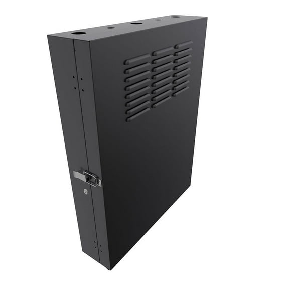 NavePoint 3U Vertical Server Rack Enclosure, Low Profile, 23.6" Deep, Max Weight Capacity 132 lbs - 3U Network Cabinet Vertical Wall Mount, Perforated, Black