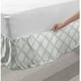 thumbnail image 2 of Abstract Bed Skirt, Rhythmic Abstracted Floral Cubes Monochrome Ornaments Pattern, Elastic Bedskirt Dust Ruffle Wrap Around for Bedding Decor, 4 Sizes, Pale Almond Green White, by Ambesonne, 2 of 2