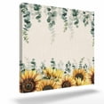 thumbnail image 2 of Yellow Sunflowers Framed Canvas Wall Art, Floral Green Eucalyptus Leaf Vintage Farm Plant Wall Art Painting for Living Room Bedroom Home Decor, 8”x8”, Office Artwork Print, 2 of 9