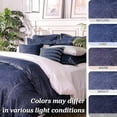 thumbnail image 6 of 100% Cotton Washed Pillow Case Soft Denim Standard Pillow Sham 20'' x 26'' (1 pc, Dark Blue), 6 of 8