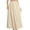 Beige, variant on vigerkar Womens Maxi A-line Long Summer Skirt Elastic High Waist Flowy Skirt with Pockets Beige, M